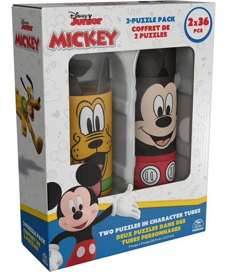 Disney Mickey Mouse 2-Puzzle Pack 36-Piece Jigsaw Puzzles Storage Tubes Disney Toys Mickey Mouse Clubhouse Kids Puzzles Disne...