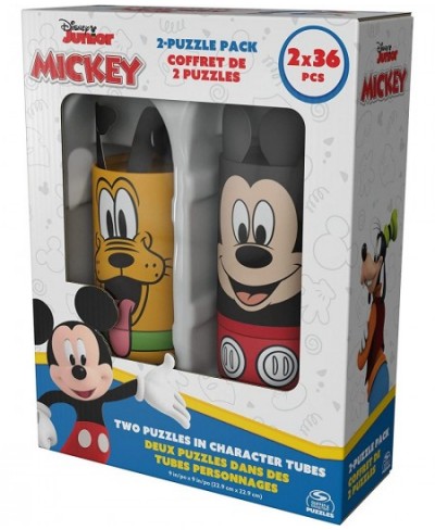 Disney Mickey Mouse 2-Puzzle Pack 36-Piece Jigsaw Puzzles Storage Tubes Disney Toys Mickey Mouse Clubhouse Kids Puzzles Disne...