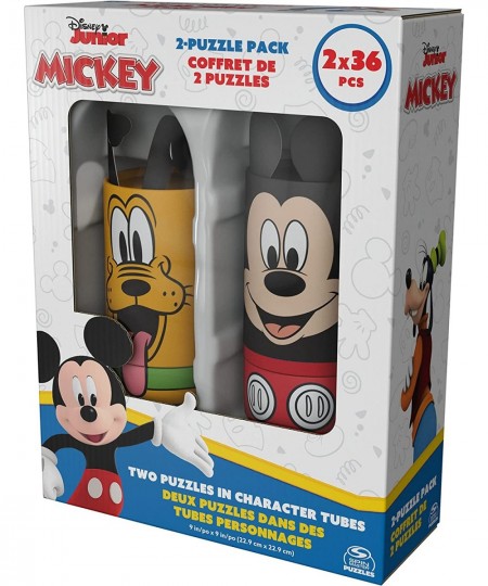 Disney Mickey Mouse 2-Puzzle Pack 36-Piece Jigsaw Puzzles Storage Tubes Disney Toys Mickey Mouse Clubhouse Kids Puzzles Disne...