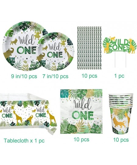 Wild One Birthday Party Supplies 10 Guests Wild One Plates Cups Napkins Tablecloth Disposable Tableware Set for Baby Shower G...