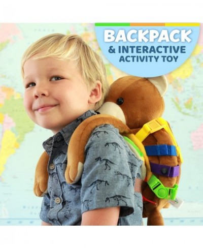 Bear Backpack - Toddler Backpack & Stuffed Animal Learning Activity – Develops Fine Motor & Basic Life Skills – Soft Plush Ki...