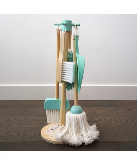 – Kids Cleaning Set 6 Pieces Detachable Wooden Kids Broom Set | Custom Matching Color Duster Brush Mop Broom Dust Pen and Han...