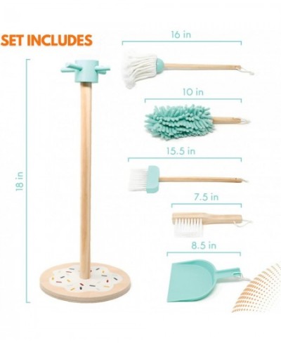 – Kids Cleaning Set 6 Pieces Detachable Wooden Kids Broom Set | Custom Matching Color Duster Brush Mop Broom Dust Pen and Han...