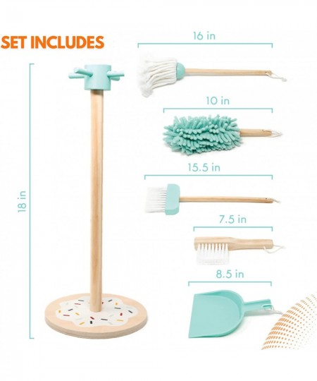 – Kids Cleaning Set 6 Pieces Detachable Wooden Kids Broom Set | Custom Matching Color Duster Brush Mop Broom Dust Pen and Han...