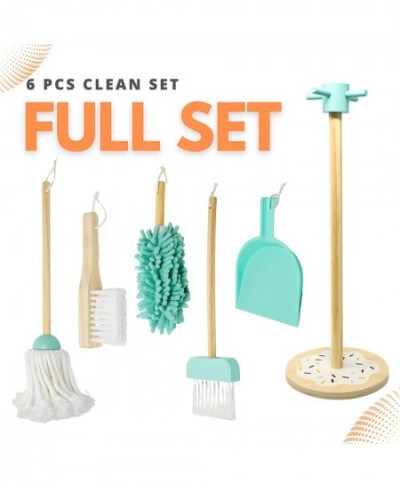 – Kids Cleaning Set 6 Pieces Detachable Wooden Kids Broom Set | Custom Matching Color Duster Brush Mop Broom Dust Pen and Han...