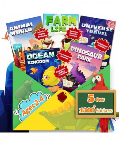 Sticker Books for Kids 2-4 Learning Toys Sticker Books for Toddlers 1-3 Busy Farm Universe Dinosaur Ocean and Animals 5 Theme...