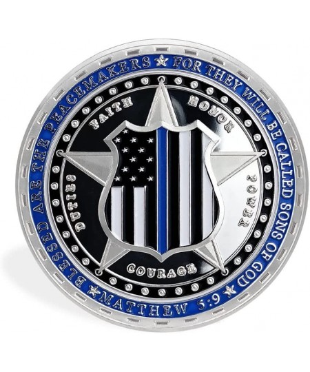 K9 Challenge Coin Police Officers Thin Blue Line Coin Gift Blessed are The Peacemaker Thank You Gift $21.62 - Novelty Coins