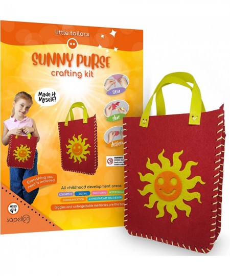 Sunny Purse Sewing Kit for Kids 4-7 with Plastic Needle Crafts for Kids Ages 4-8 Kids Sewing Craft Kit My First Sewing Kit Pu...