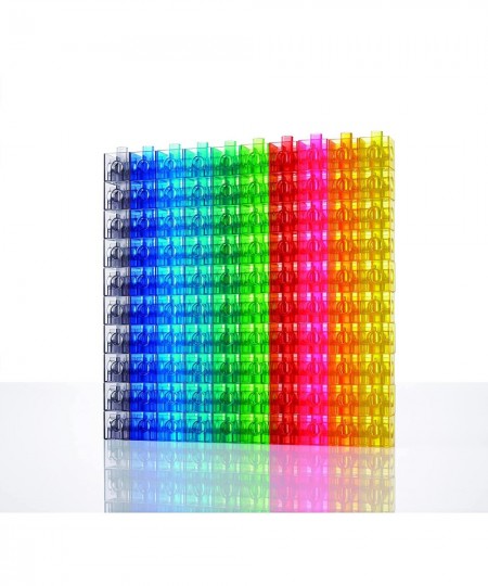 Translucent Linking Cubes - Construction Toy for Early Math - Set of 100 - 0.8 Inch - Light Table Toy - Elementary + Preschoo...