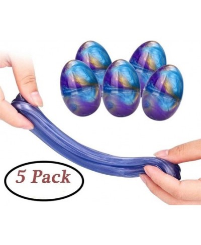 5 Pack Slime Eggs Stress Relief Toys Easter Eggs for Kids Boys Girls Easter Basket Stuffers Gifts Party Favors(Blue+Purple+Go...