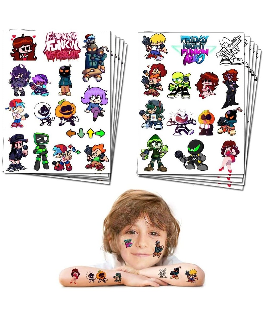 Video Game Party Favor Temporary Tattoos for Friday Night Funkin Halloween Birthday Party Decorations supplies for Kids (10 S...