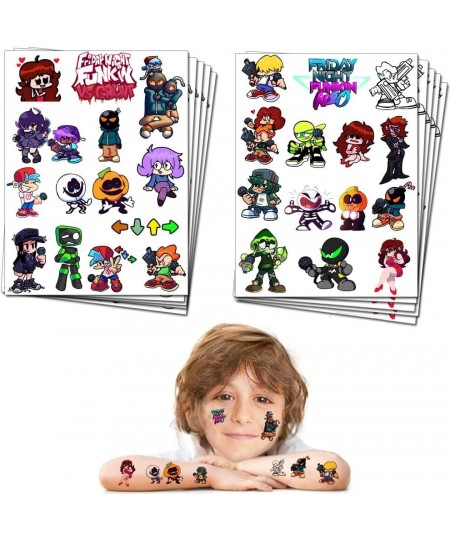 Video Game Party Favor Temporary Tattoos for Friday Night Funkin Halloween Birthday Party Decorations supplies for Kids (10 S...