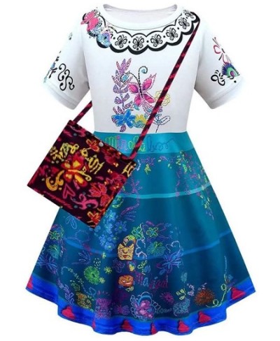 Mirabel Costume for Girls Isabella Pepa Dolores Fluffy Sundress Fashion Outfit with Bag $23.96 - Kids' Costumes