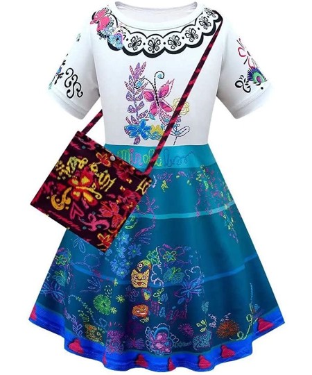 Mirabel Costume for Girls Isabella Pepa Dolores Fluffy Sundress Fashion Outfit with Bag $23.96 - Kids' Costumes