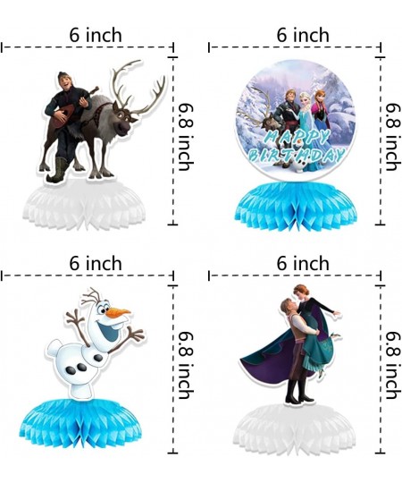 9 Pack Frozen Honeycomb Centerpieces Frozen 3D Table Decorations Double Sided Stitch Table Toppers for Frozen Party Supplies ...