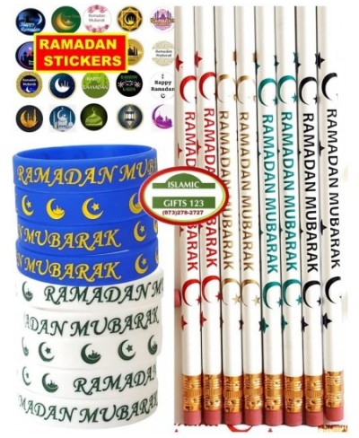 Ramadan Mubarak 49 Pcs-Pencils-Wristbands Stickers(400) Kids Favorite Happy Ramadan Kareem Decoration Arabic Novelty Moroccan...