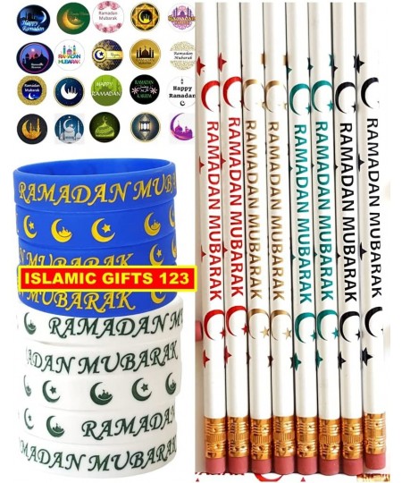 Ramadan Mubarak 49 Pcs-Pencils-Wristbands Stickers(400) Kids Favorite Happy Ramadan Kareem Decoration Arabic Novelty Moroccan...