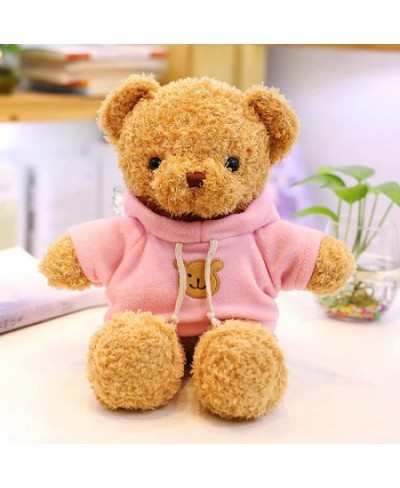 2 Pieces Christmas Bears Stuffed Animal Plush Toys 11.8 Inch Soft Stuffed Bear Plush with Brown and Pink Hoodies Stuffed Anim...