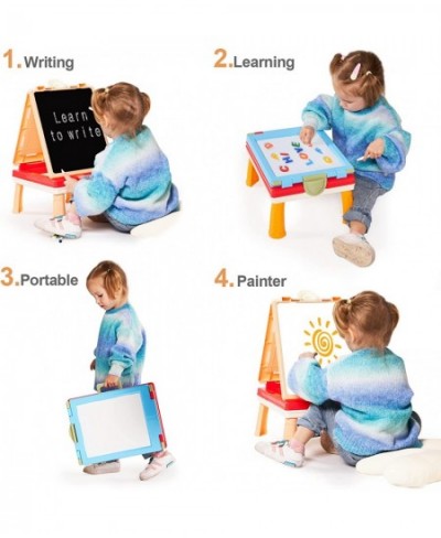 Easel for Kids 5IN1 Tabletop Standing Easel with Chalkboard and Magnetic White Board Letters Portable Art Easel for Toddlers ...