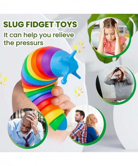 Fidget Slug Toy Sensory Slug 3D Flexible Decompression Slug for Relaxing Friendly Articulated Slug Fidget Toy Hand Sensory To...