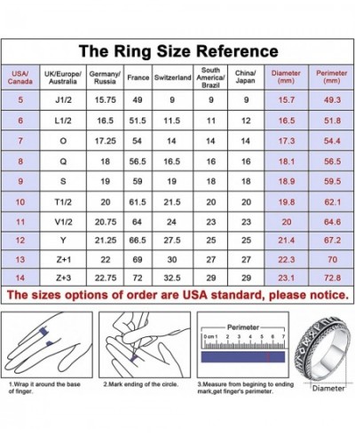 Norse Viking Spinner Runes Ring 925 Sterling Silver Spinner Rings for Women Men Fidget Band Rings Spin It to Relax Fidget Rin...