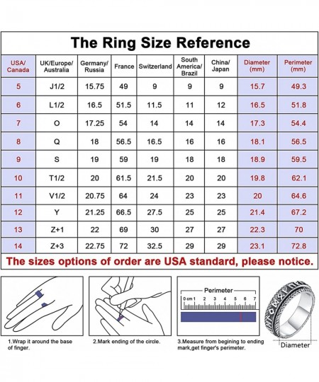 Norse Viking Spinner Runes Ring 925 Sterling Silver Spinner Rings for Women Men Fidget Band Rings Spin It to Relax Fidget Rin...