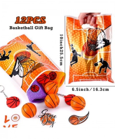 98pcs Basketball Party Favors with Gift Bags Mini Basketball Ball Wrist Sweatband Keychain Sticker for Boy Kid Basketball Bir...