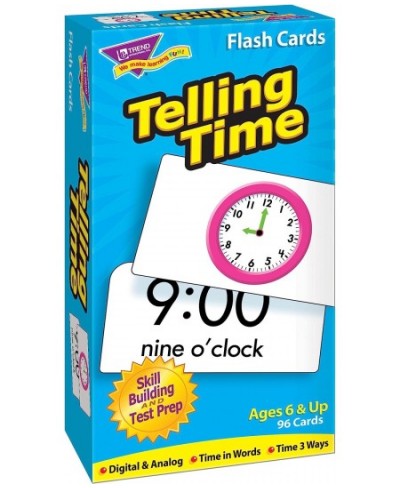 Trend Enterprises: Telling Time Skill Drill Flash Cards Exciting Way for Everyone to Learn Time in Words Numerals & Analog Gr...