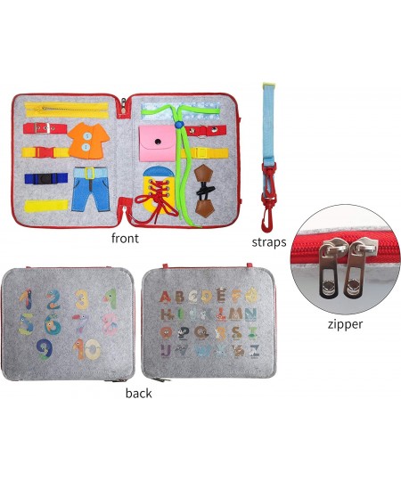 Busy Board for Toddlers 1-6 Travel Toys for Toddlers 1 2 3 4 Montessori Basic Skills Dress Zipper Latch Buckle Learning Book ...