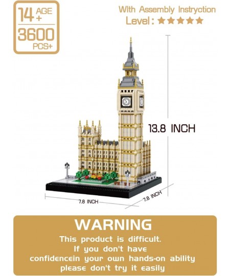 Real Big Ben Micro Building Blocks Set (3600PCS) - World Famous Architectural Model Toys Gifts for Kid and Adult $79.63 - Toy...