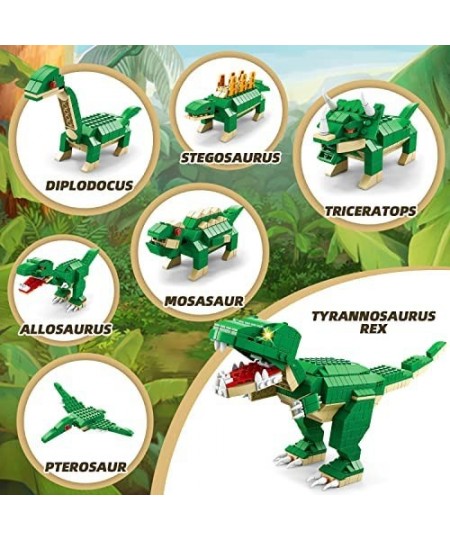 Dinosaur Toys for Kids 8-12 1000 Pcs Dinosaur Building Blocks Set 6 in 1 STEM Educational Dinosaur Building Toys for 6-10 Boy...