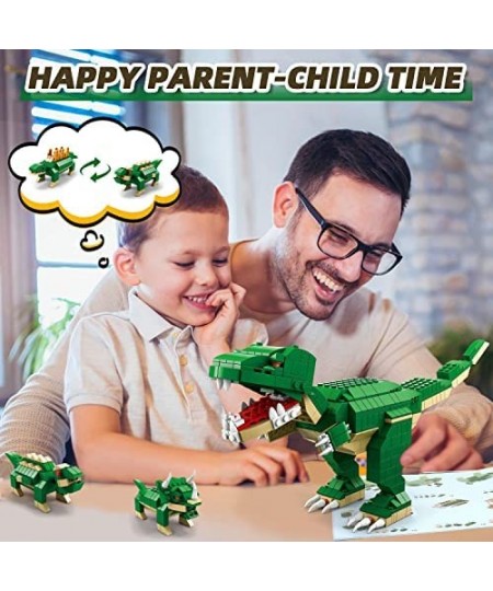 Dinosaur Toys for Kids 8-12 1000 Pcs Dinosaur Building Blocks Set 6 in 1 STEM Educational Dinosaur Building Toys for 6-10 Boy...