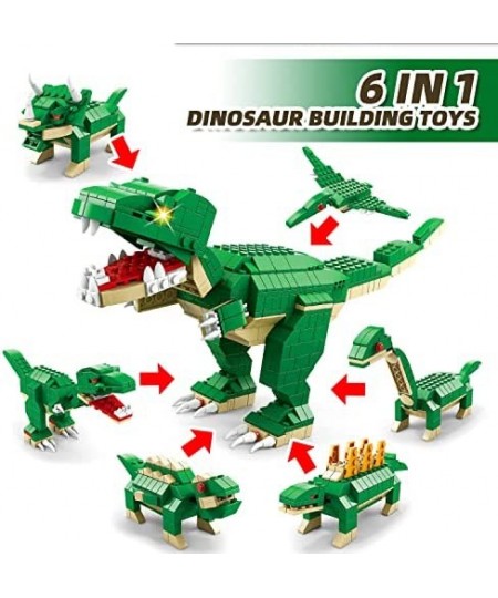 Dinosaur Toys for Kids 8-12 1000 Pcs Dinosaur Building Blocks Set 6 in 1 STEM Educational Dinosaur Building Toys for 6-10 Boy...