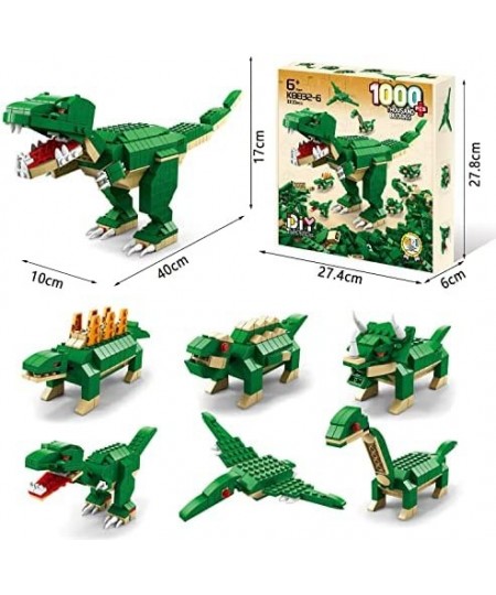 Dinosaur Toys for Kids 8-12 1000 Pcs Dinosaur Building Blocks Set 6 in 1 STEM Educational Dinosaur Building Toys for 6-10 Boy...