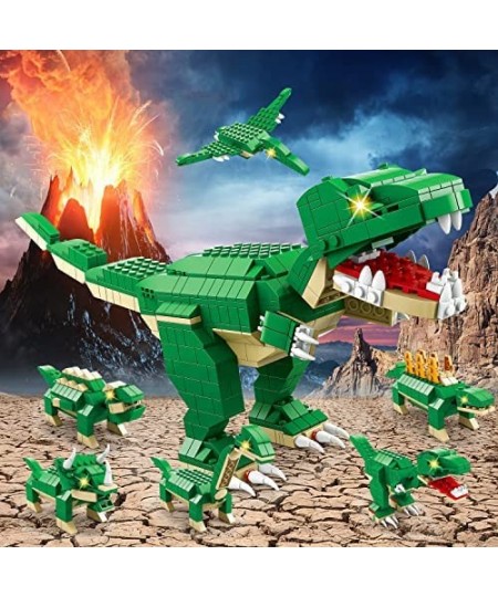 Dinosaur Toys for Kids 8-12 1000 Pcs Dinosaur Building Blocks Set 6 in 1 STEM Educational Dinosaur Building Toys for 6-10 Boy...