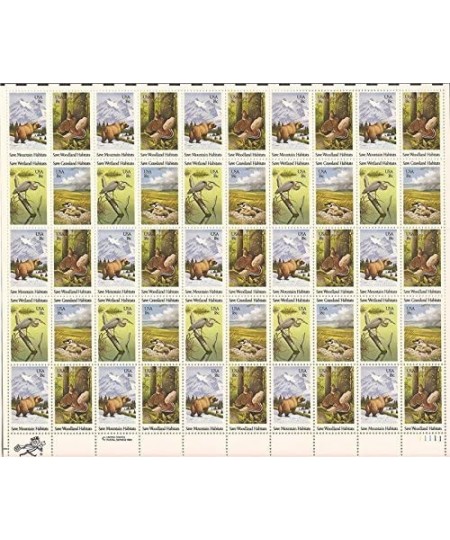 Wildlife Habitat Preservation - Sheet of Fifty 18 Cent Stamps Scott 1921-24 $29.75 - Collectible Postage Stamps