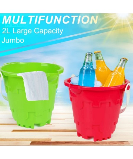 Jumbo Castle Model Beach Gear 7" Large Sand Buckets Pails Beach Water Pool Gardening Bath Toy Environmentally ABS Durable Thi...