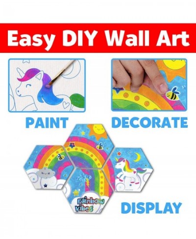 Rainbow Vibes Wall Art Craft Kit - Paint and Decorate Your Own Unicorn Canvas Art Unicorn Painting Kit for Kids Arts and Craf...