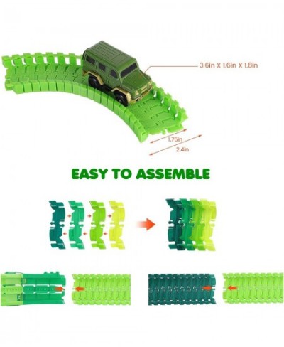 Dinosaur Toy 176PCS Flexible Dinosaur Track Set with Race Car 360° Loop Create A Dinosaur World Road for Kids Boys Toddlers G...