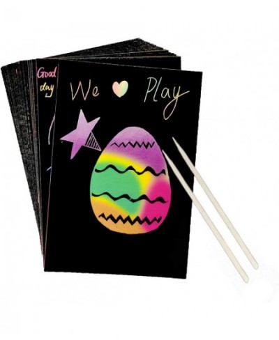 Scratch Paper Art Set for Kids Rainbow Magic Scratch Paper Off Crafts Supplies Kits for Children Girls Boys Black Scratch&Ske...