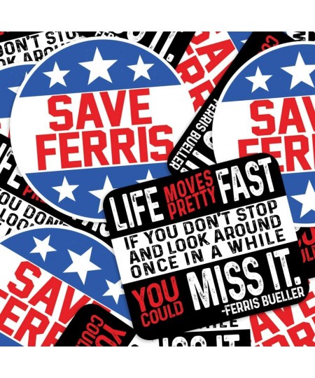 Ferris Bueller Life Moves Fast and Save Ferris Collectible Stickers $17.25 - Kids' Stickers