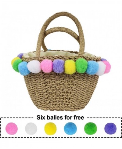 Easter Baskets with Circle Colorful Faux Fur Balls for Girls Boys Easter Theme Party Favors Stuffers Gifts Easter Decorations...