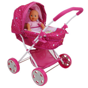 509 Garden Pram and Doll Set with Vibrant Garden Print