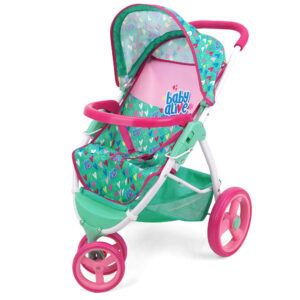 Baby Alive Heart-Themed Doll Jogging Stroller - Pink and Green Playset