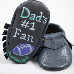 Baby Says Designer Black Moccasins for Infants 3-6 Months