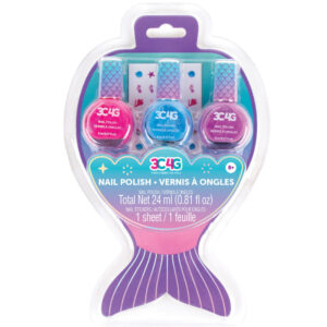 3C4G Make It Real Mermaid Shimmer Trio Nail Polish Set - Bright Pink, Purple