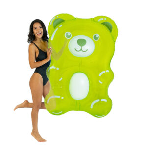 PoolCandy Giant Green Gummy Bear Inflatable Raft - Lime