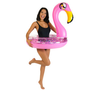 PoolCandy Glitter Flamingo 36-inch Color-Changing Pool Tube