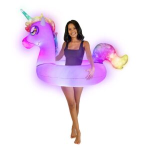 PoolCandy Illuminated LED Unicorn 42" Jumbo Pool Tube