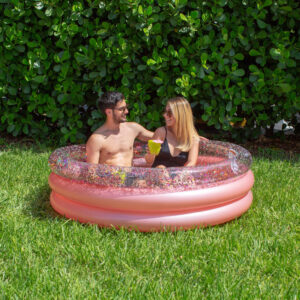 PoolCandy Deluxe Rose Gold Glitter Sunning Pool - 60x15 Inches
